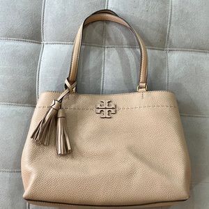Authentic Tory Burch Handbag - soft, cream, pebble leather